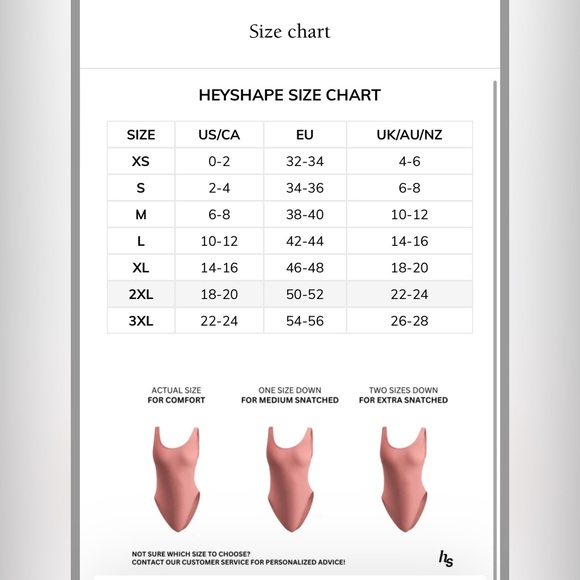 New Heyshape snatched thong shapewear bodysuit black size large L - Picture 2 of 2